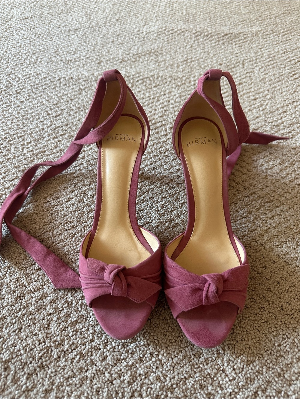 Alexandre Birman Mauve Tie-Ankle Knotted Sandals
